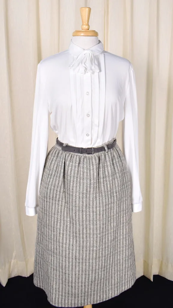 1950s Style Vintage Weaved Gray Skirt