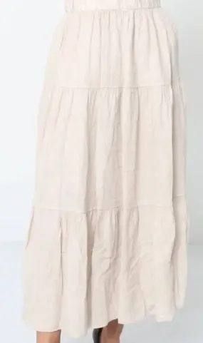 8348 Tiered Linen Skirt