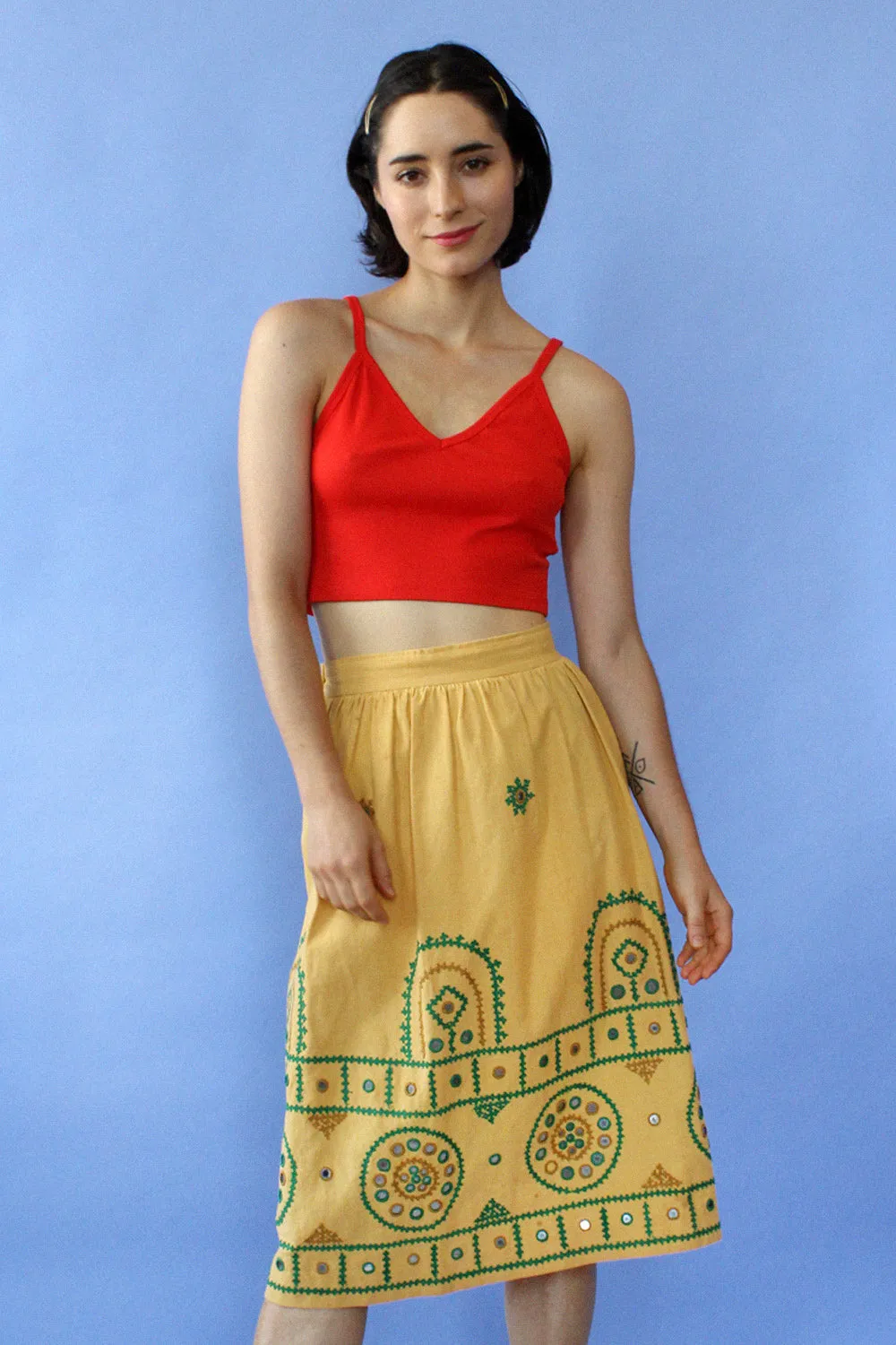 Amber Embroidered Mirror Skirt XS