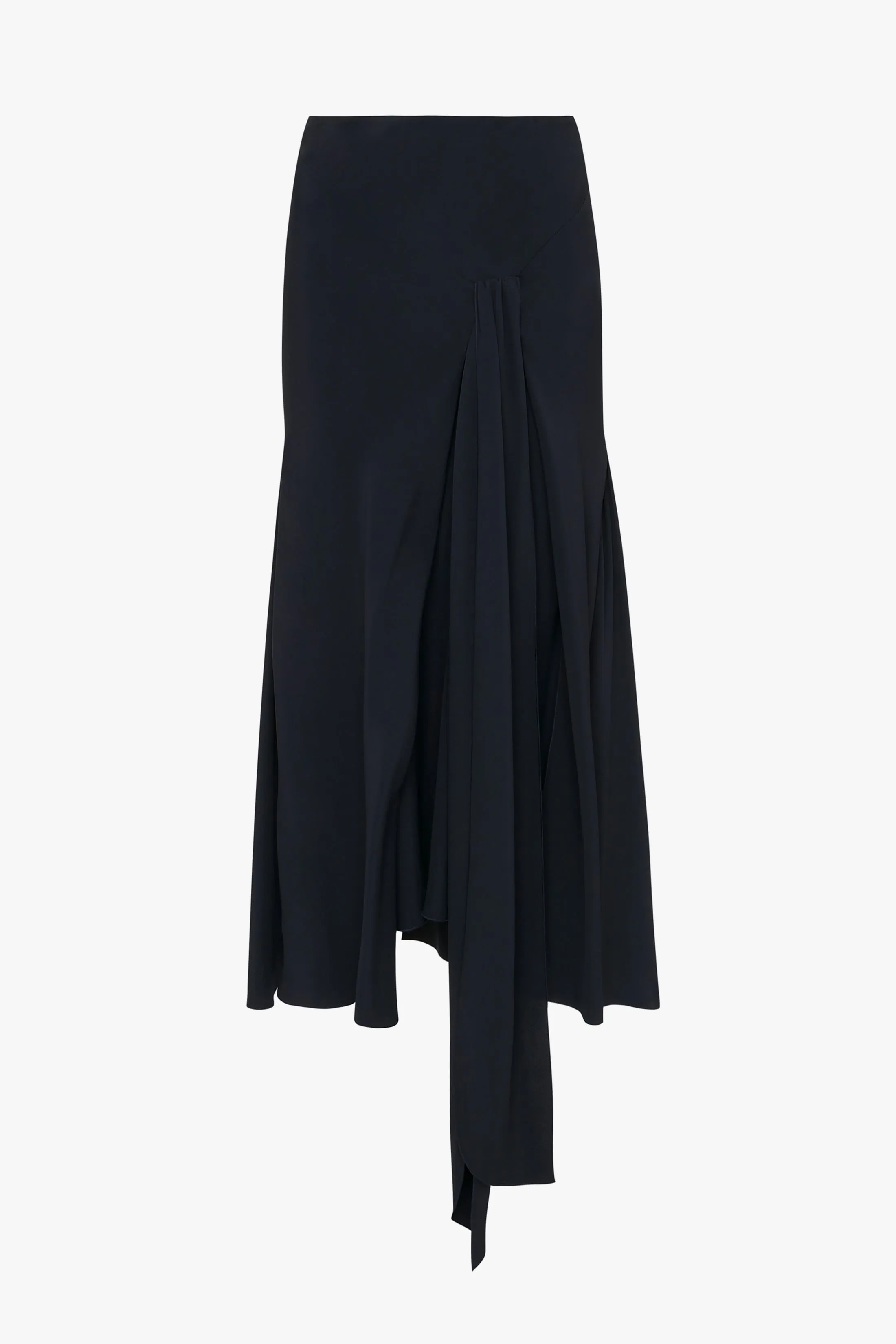 Asymmetric Tie Detail Skirt In Midnight