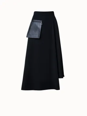 Asymmetrical Wool Gabardine Skirt