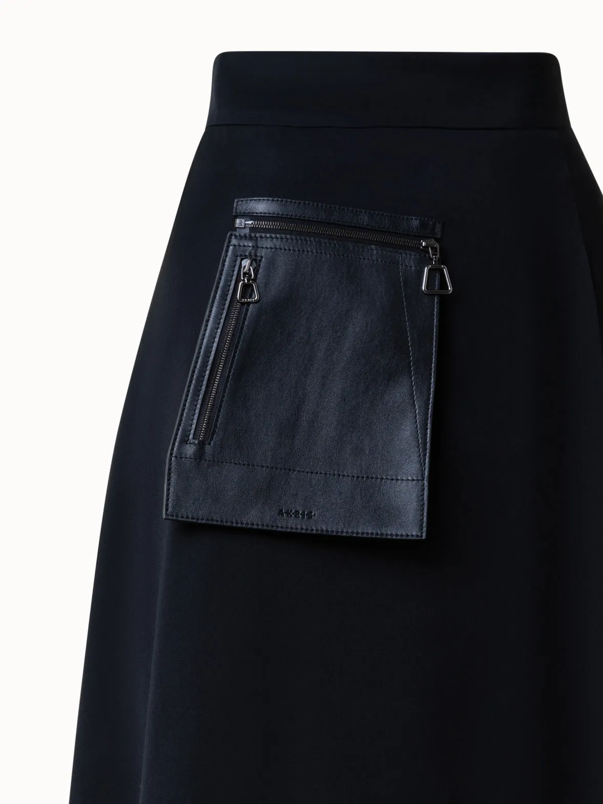 Asymmetrical Wool Gabardine Skirt