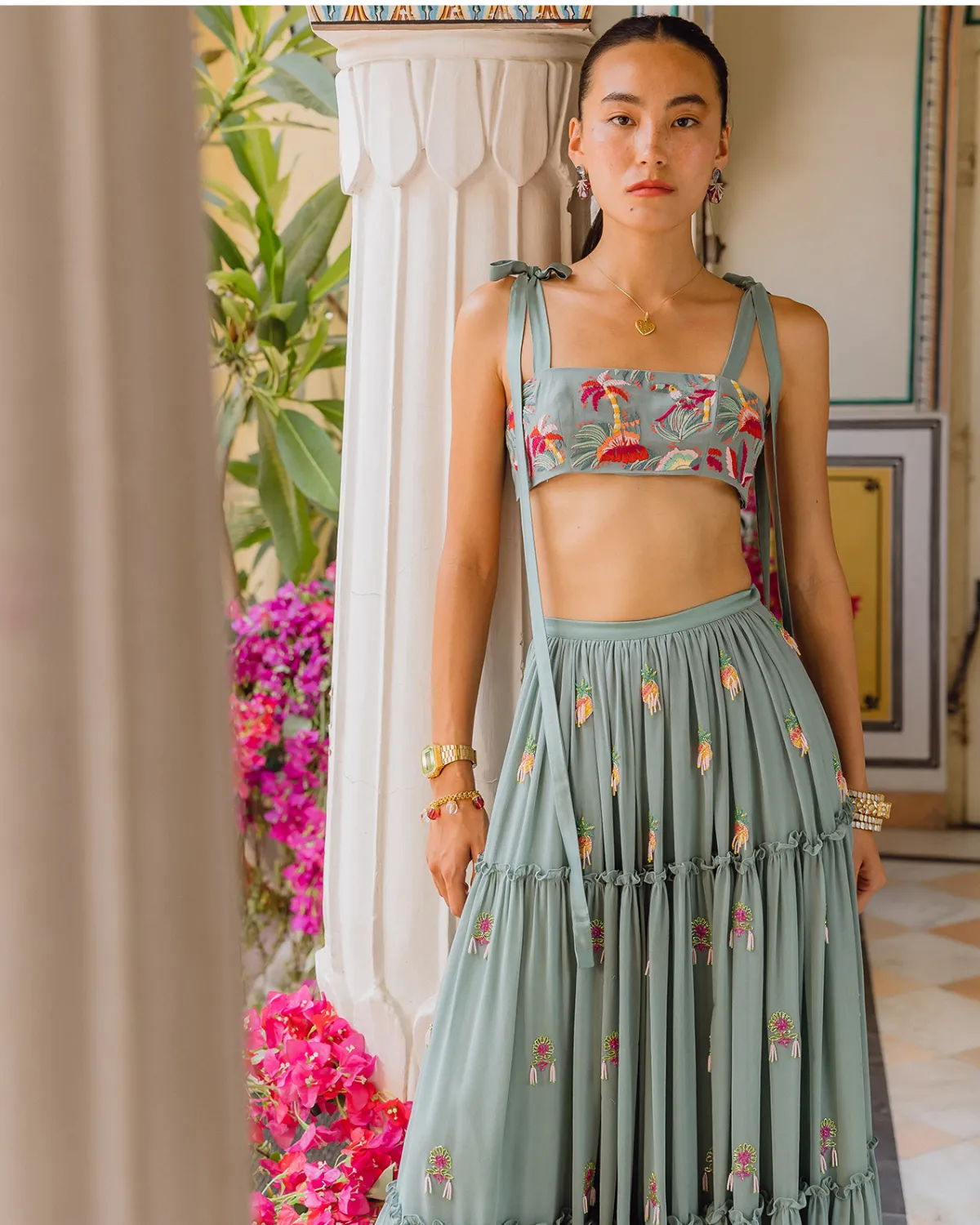 Basilico Resort Skirt, Toucan Blouse