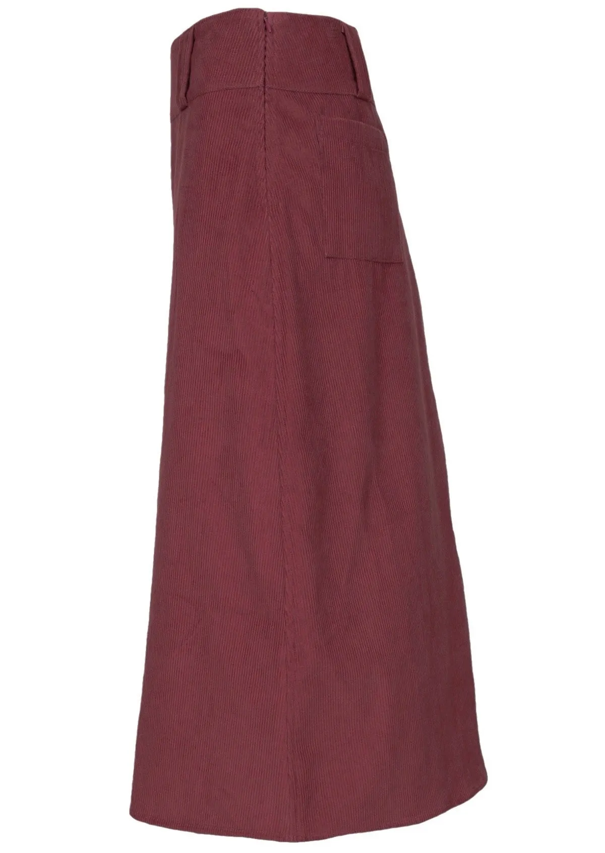 Belt Loop Corduroy Skirt Zinfandel