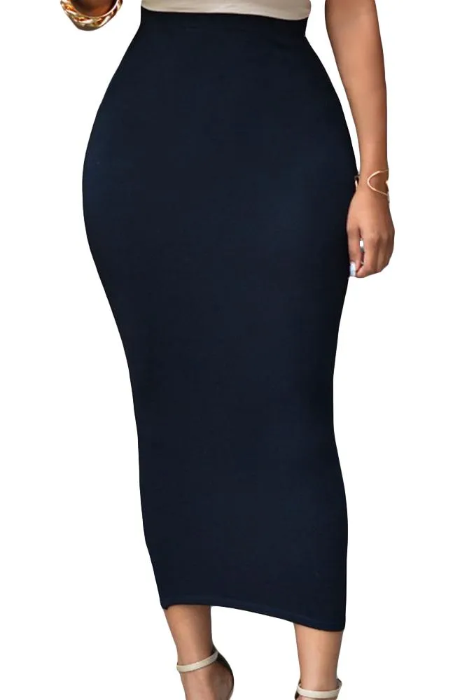 Black Bodycon Midi Skirt