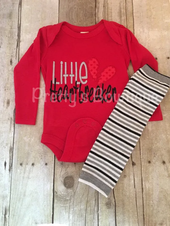 Boys Valentine's Shirt Little Heartbreaker-- Boys Valentine shirt or bodysuit & Legwarmers