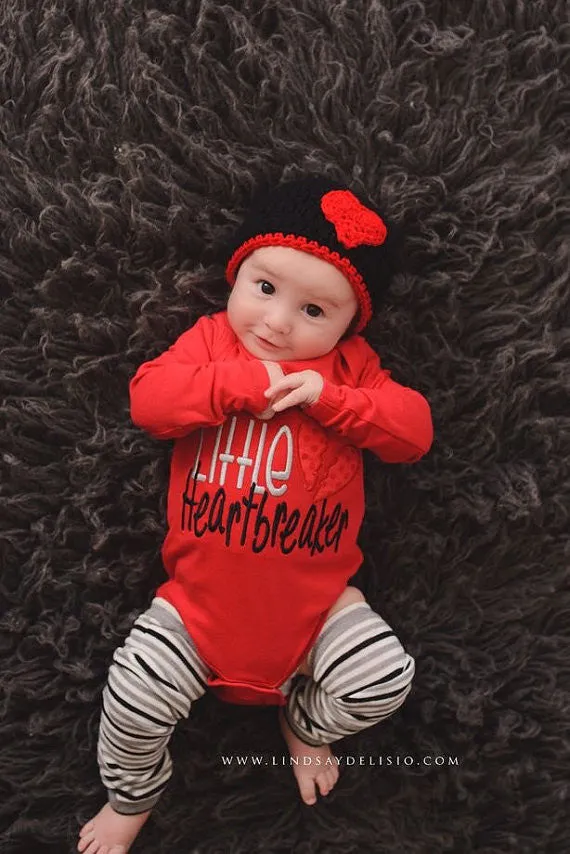 Boys Valentine's Shirt Little Heartbreaker-- Boys Valentine shirt or bodysuit & Legwarmers