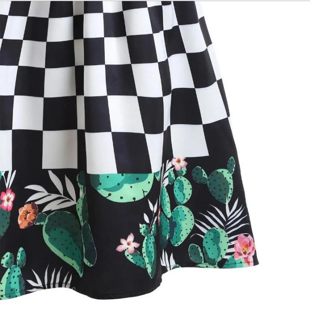 Checkered Craze Cactus Blossom Skirt