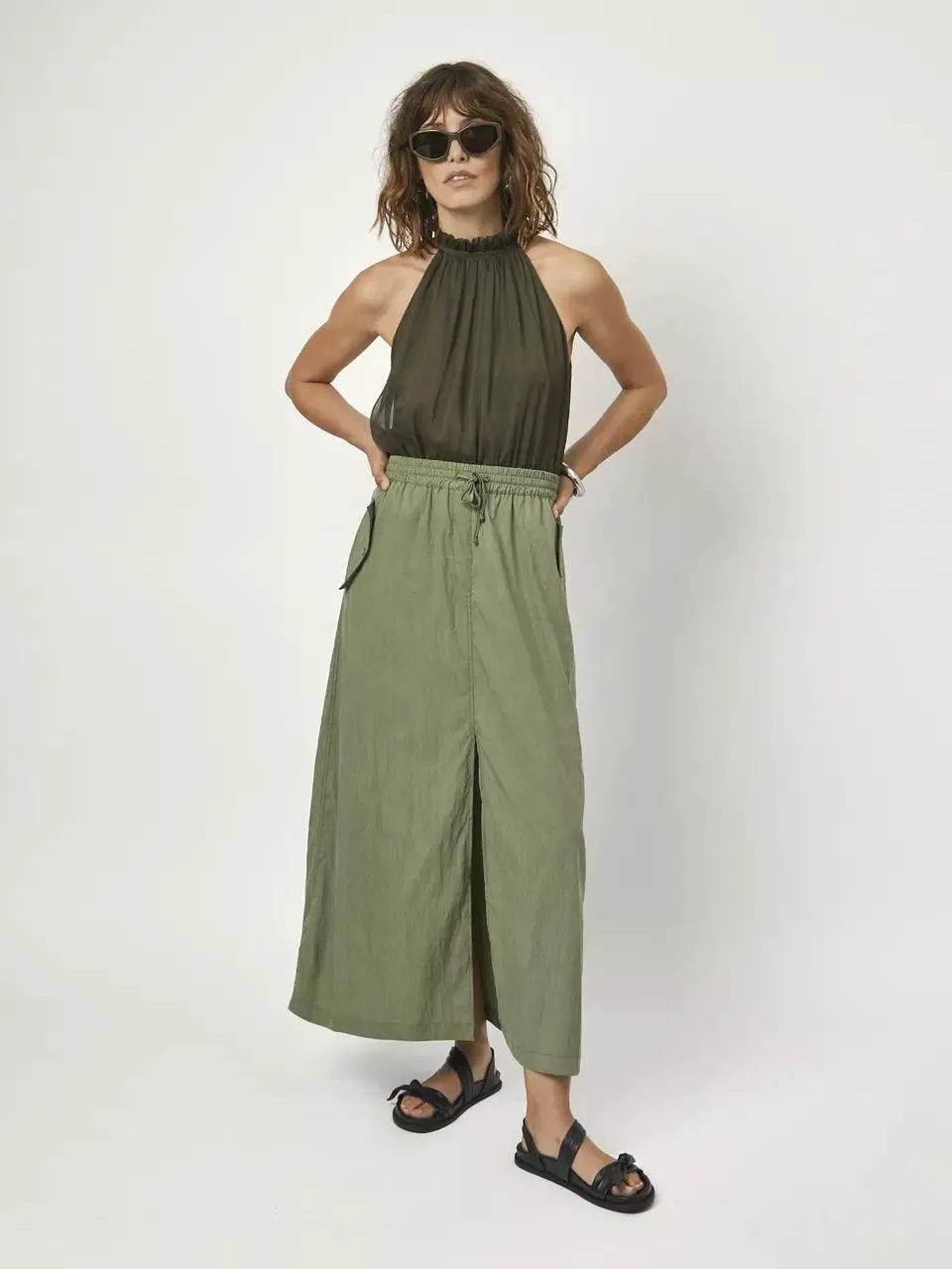 Clive Parachute Skirt Thyme Green