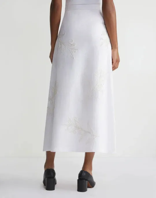 Eco Flora Embroidered Midi Skirt