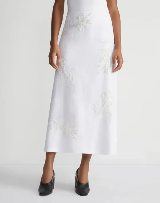 Eco Flora Embroidered Midi Skirt