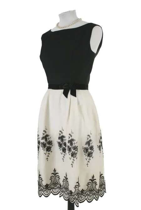 Embroidered with Scalloped skirt