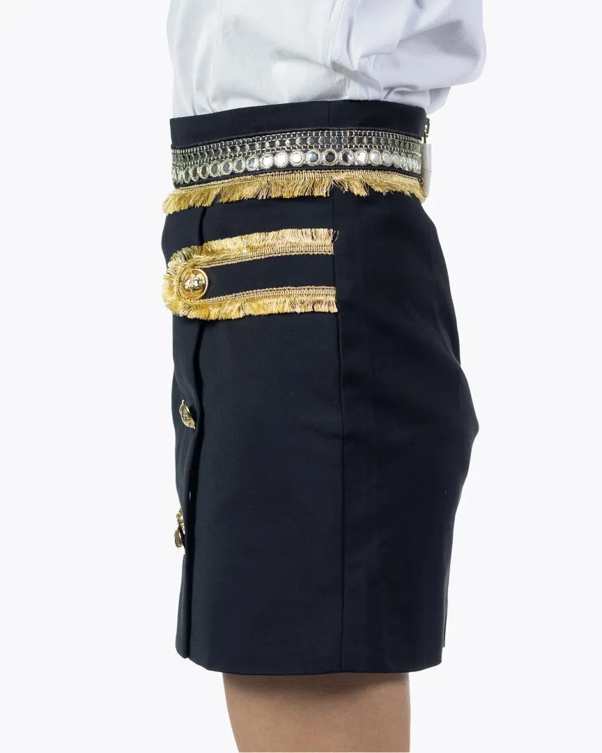 FLAVIO CASTELLANI BLACK GOLDEN MINI SKIRT