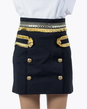 FLAVIO CASTELLANI BLACK GOLDEN MINI SKIRT