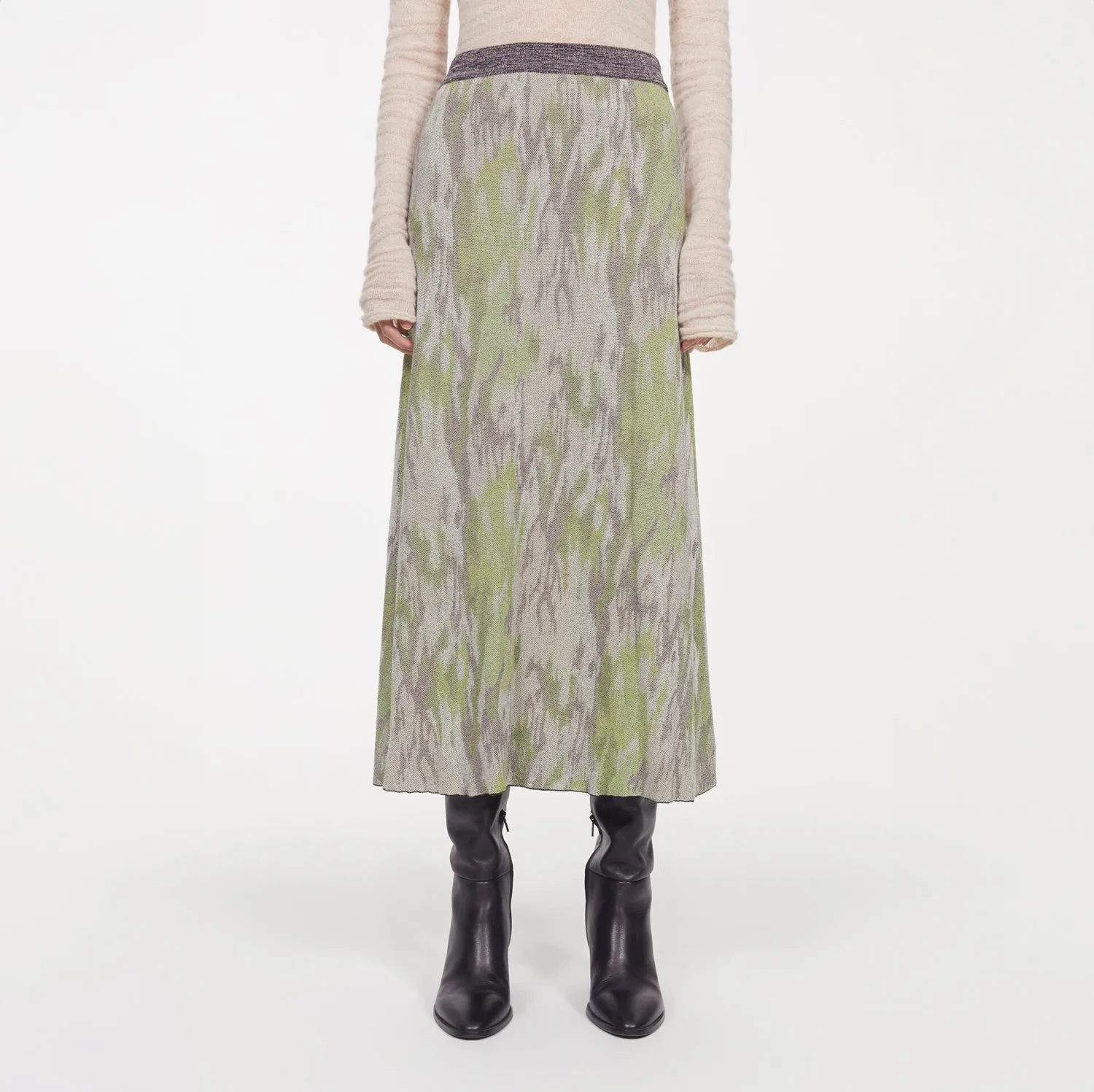 FLORA JAQUARD KNITTED SKIRT