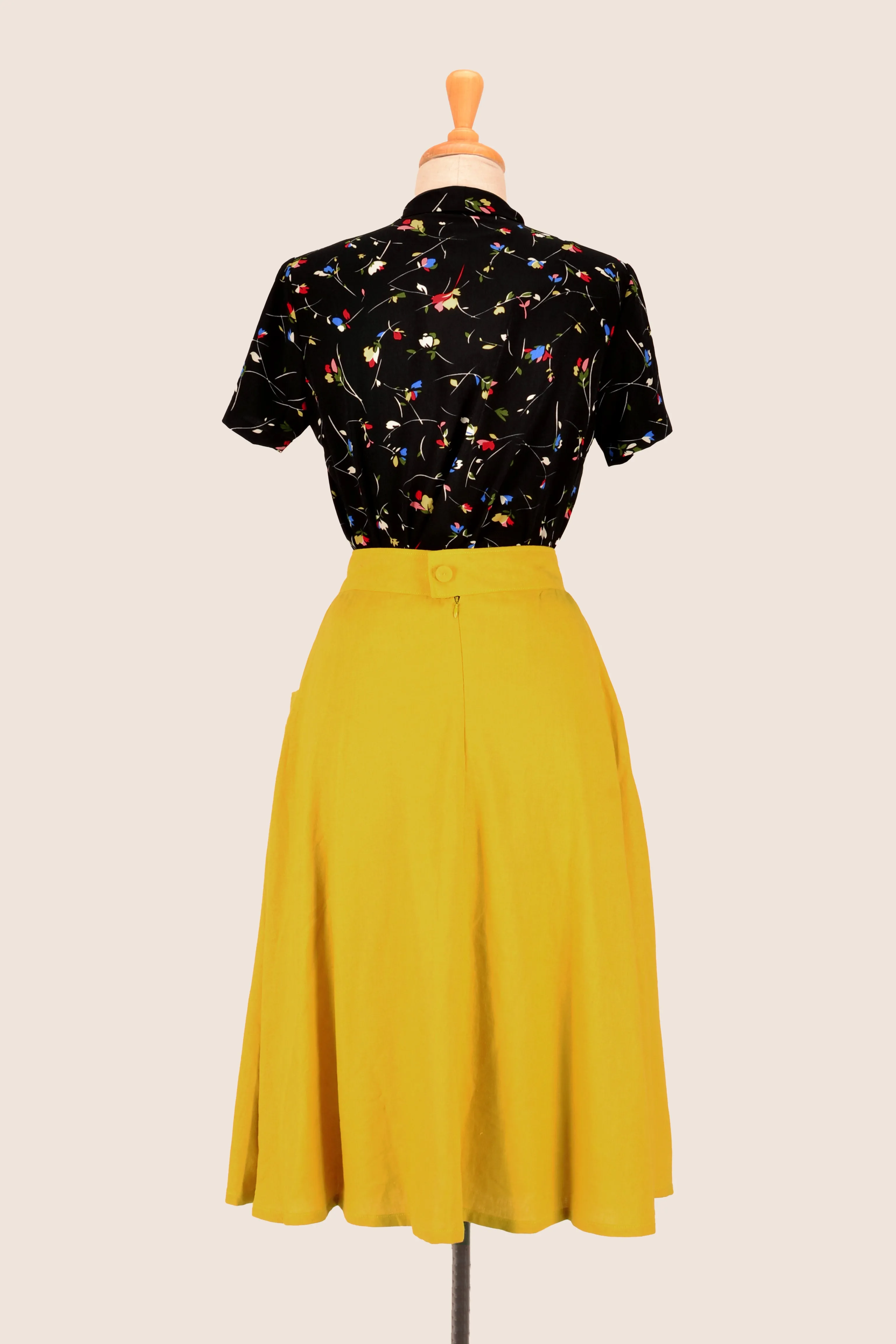 Gigi Mustard Linen Skirt