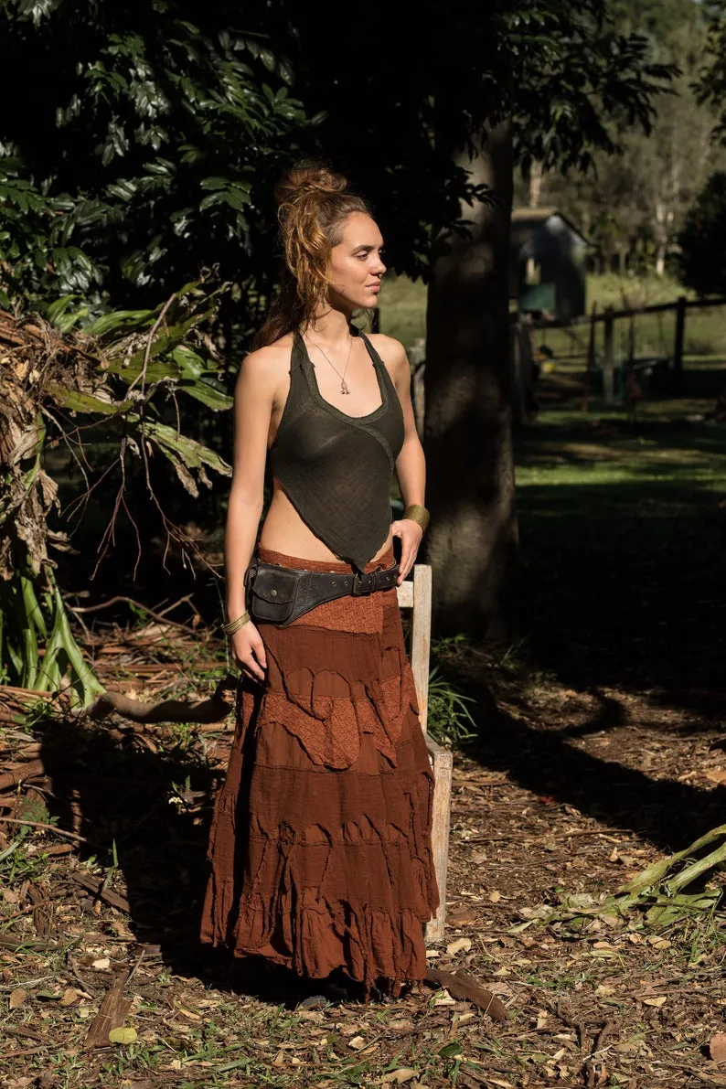 GYPSY QUEEN SKIRT TAN BROWN