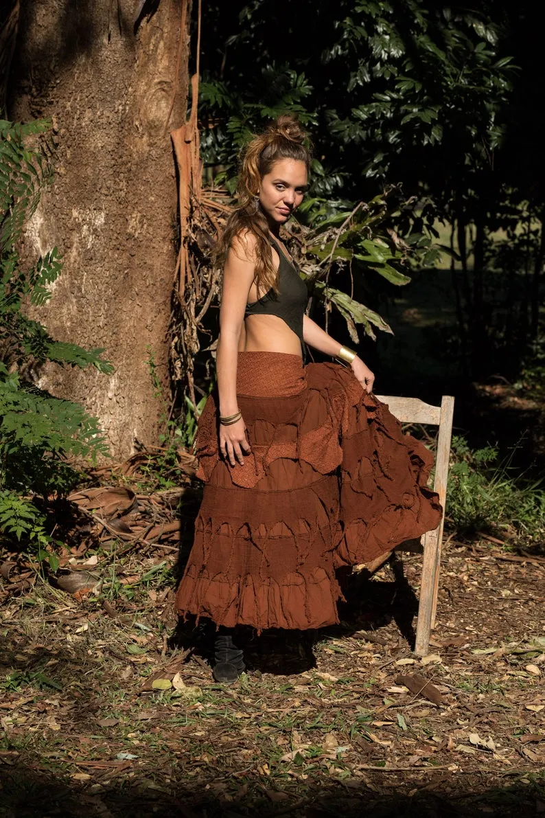 GYPSY QUEEN SKIRT TAN BROWN