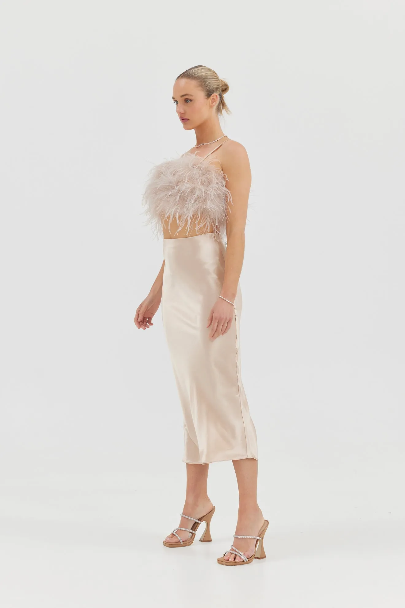 Champagne Harlow Skirt - Elegant and Timeless Fashion Choice