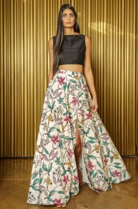 HELENA Adjustable Slit Lehenga Skirt