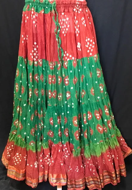 Indian Tie-Dye Bandhani Skirt