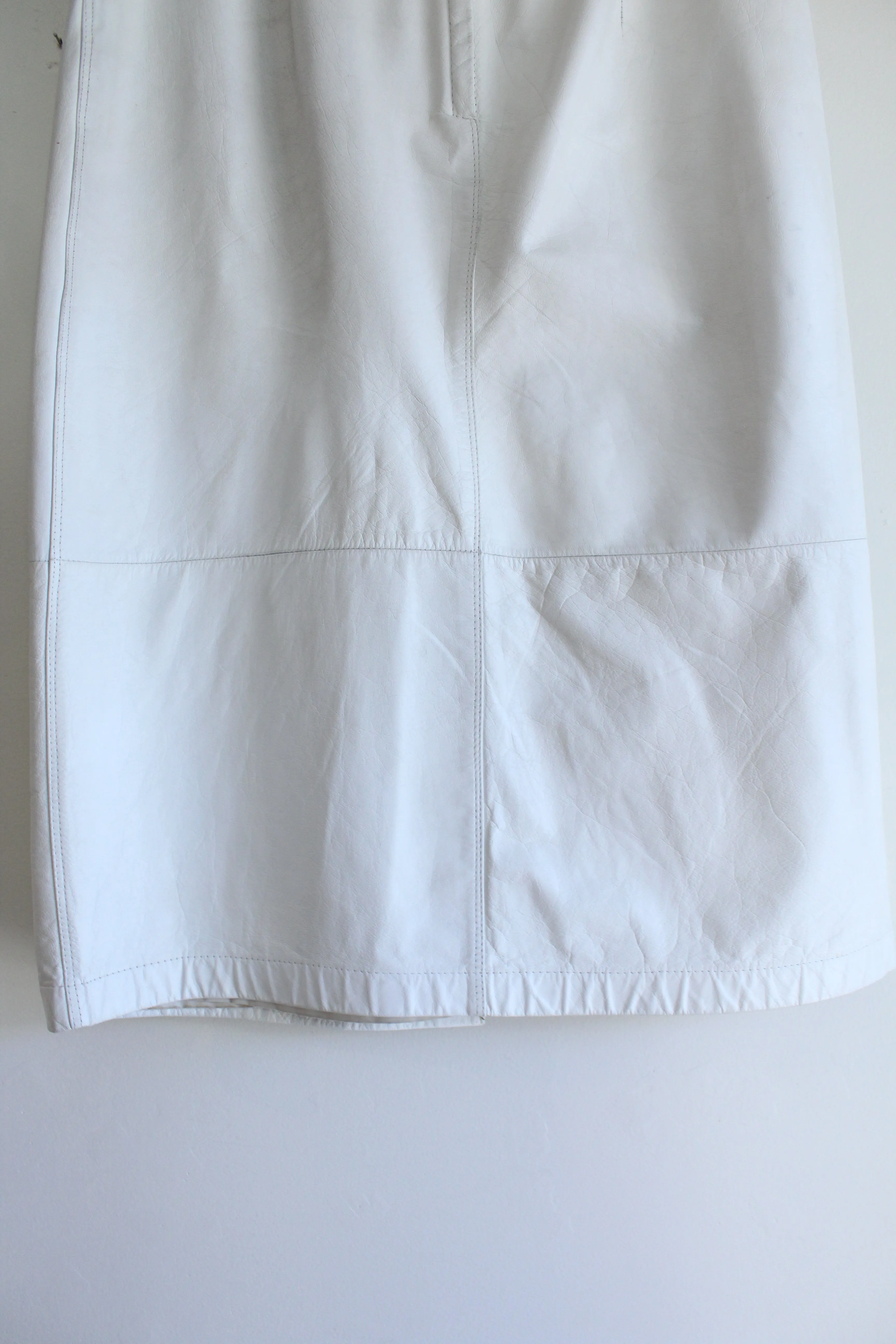 Ivory Leather Vintage Skirt