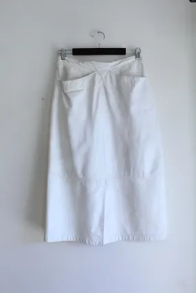 Ivory Leather Vintage Skirt