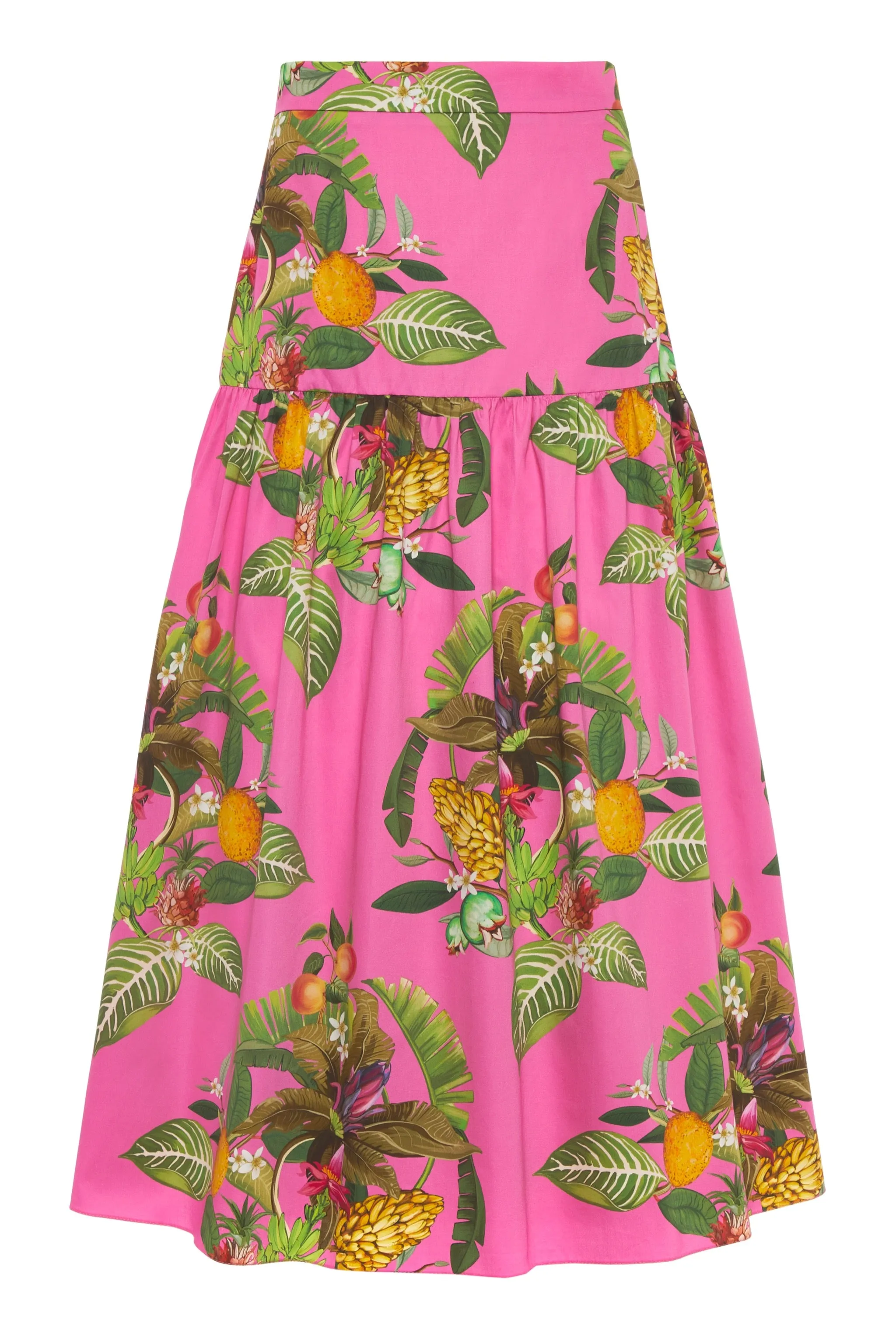 June Cotton Midi Skirt - Calypso Pink