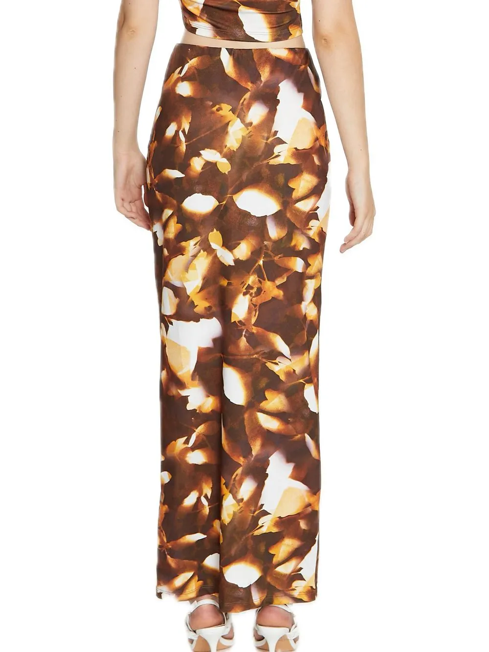 Ladies Skirt - Brown Digital Leaf