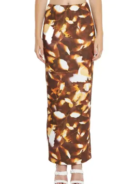 Ladies Skirt - Brown Digital Leaf