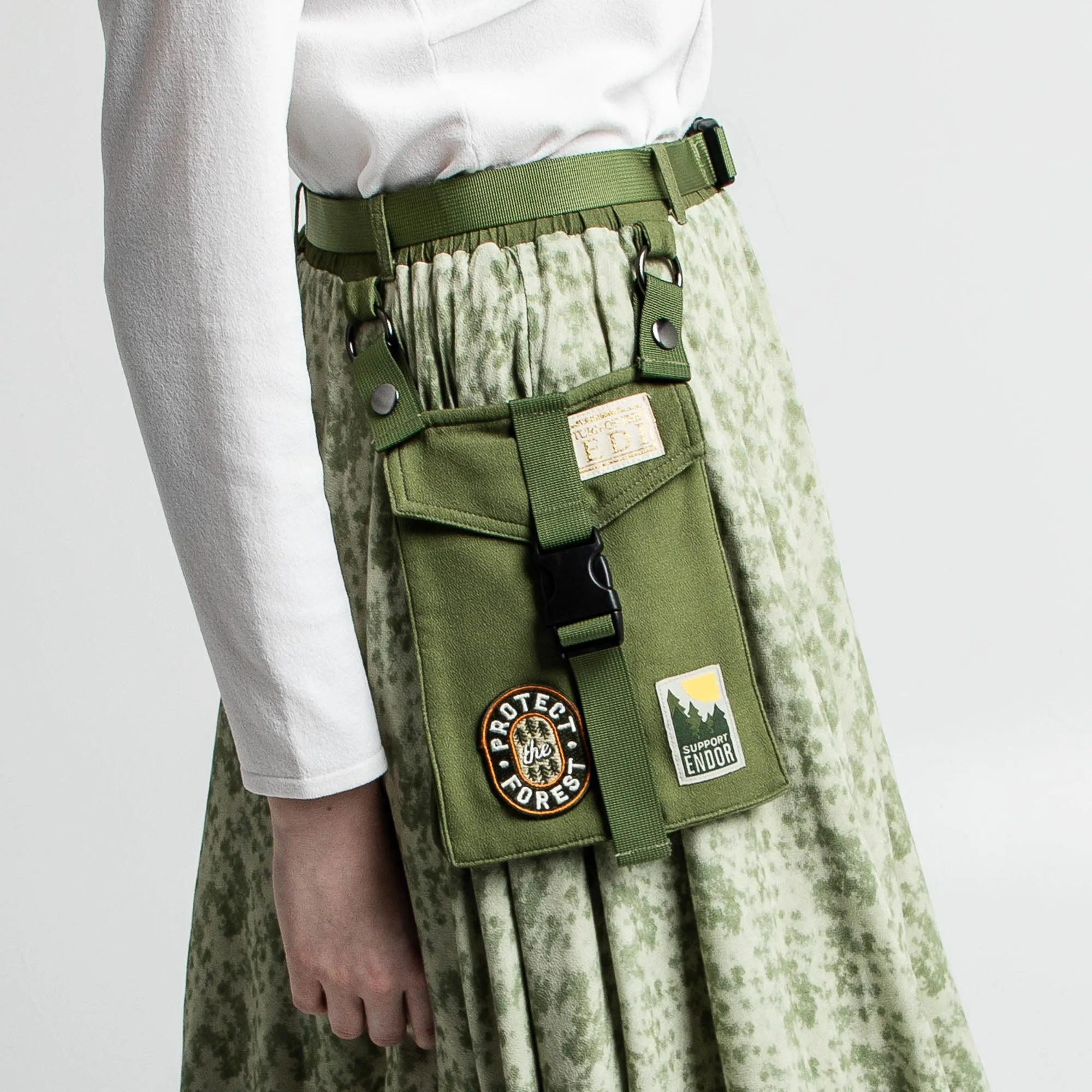 Leia Green Handkerchief Midi Skirt