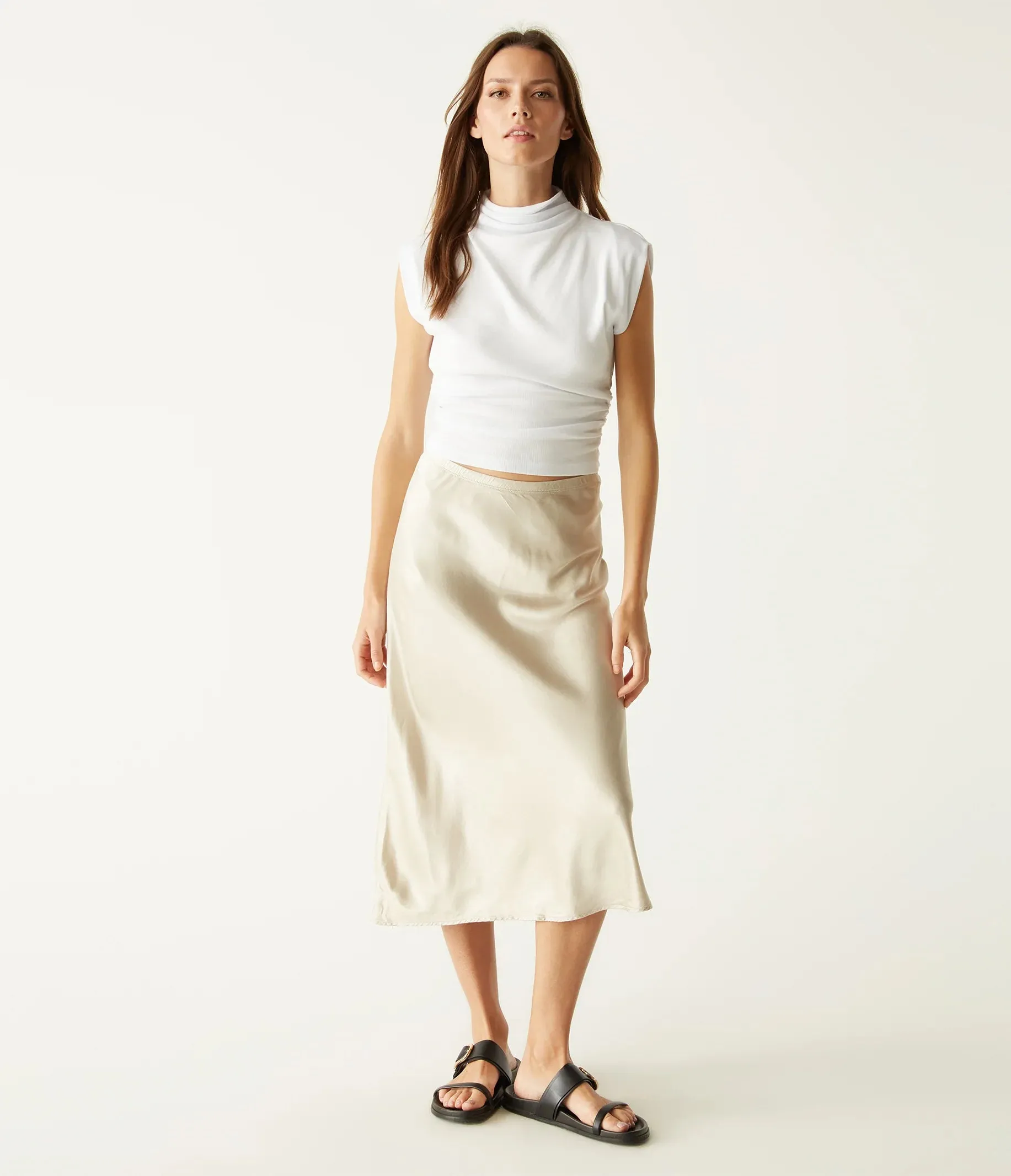 Leila Bias Cut Midi Skirt