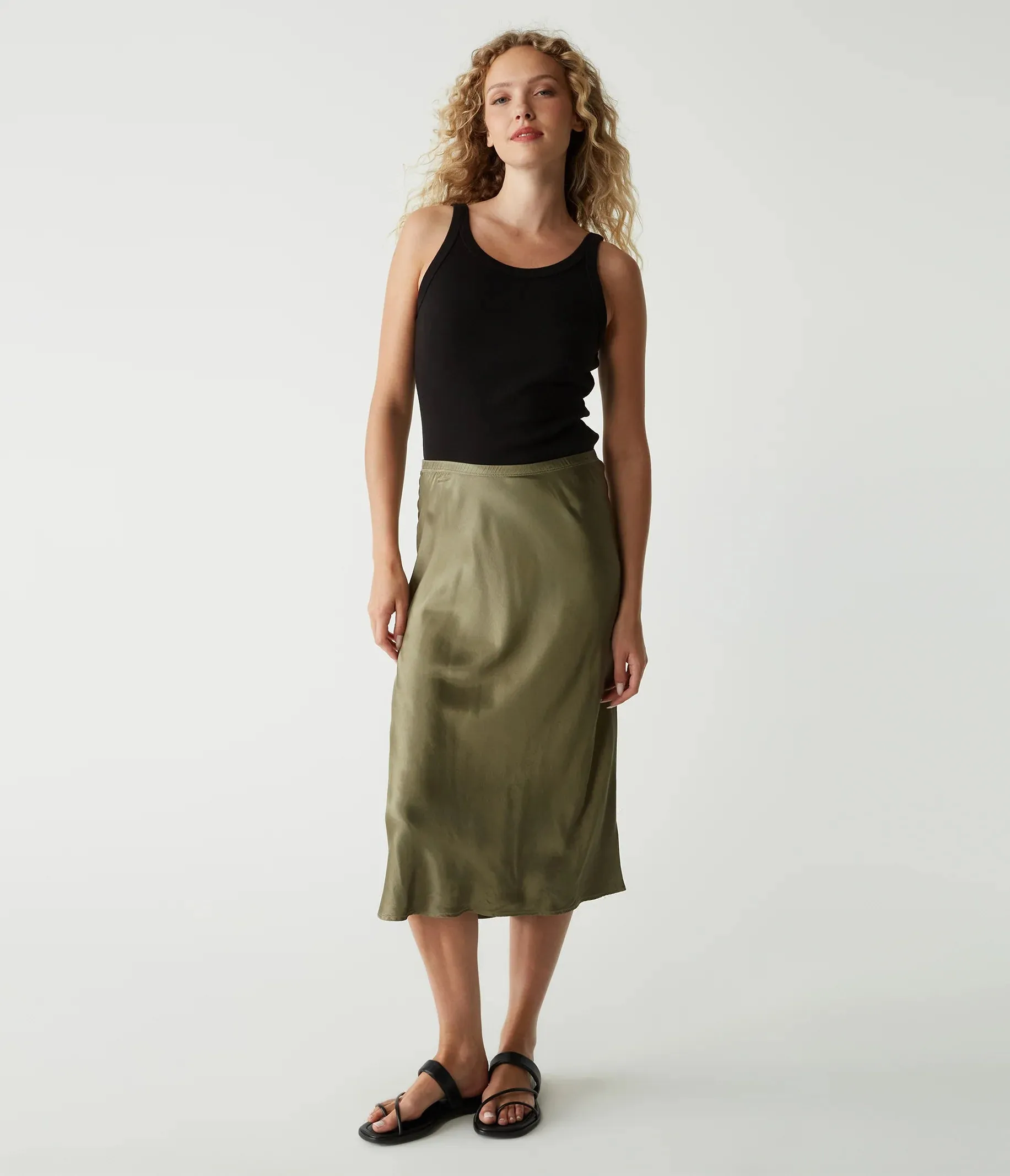 Leila Bias Cut Midi Skirt