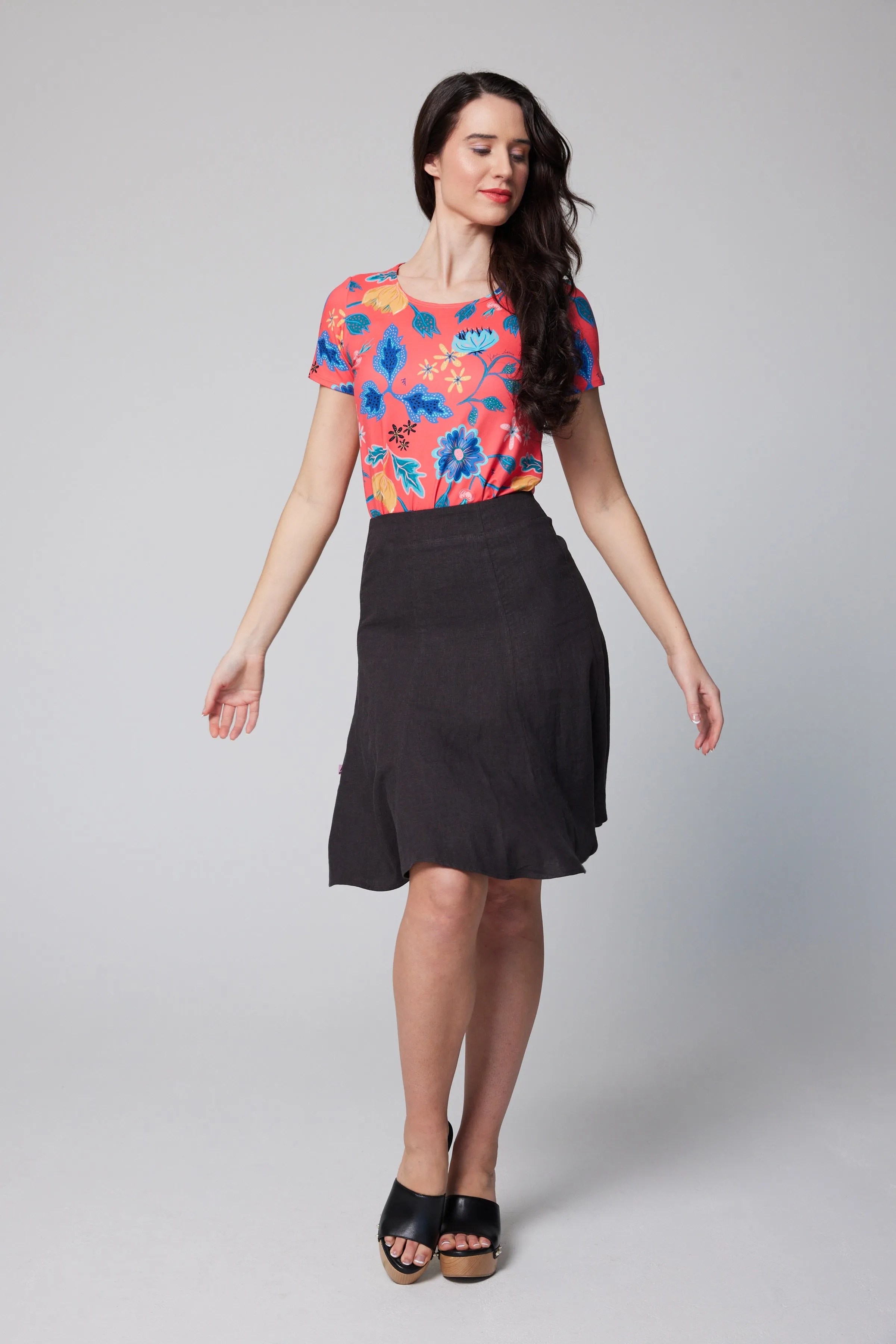 Linen Dancing Skirt - Charcoal