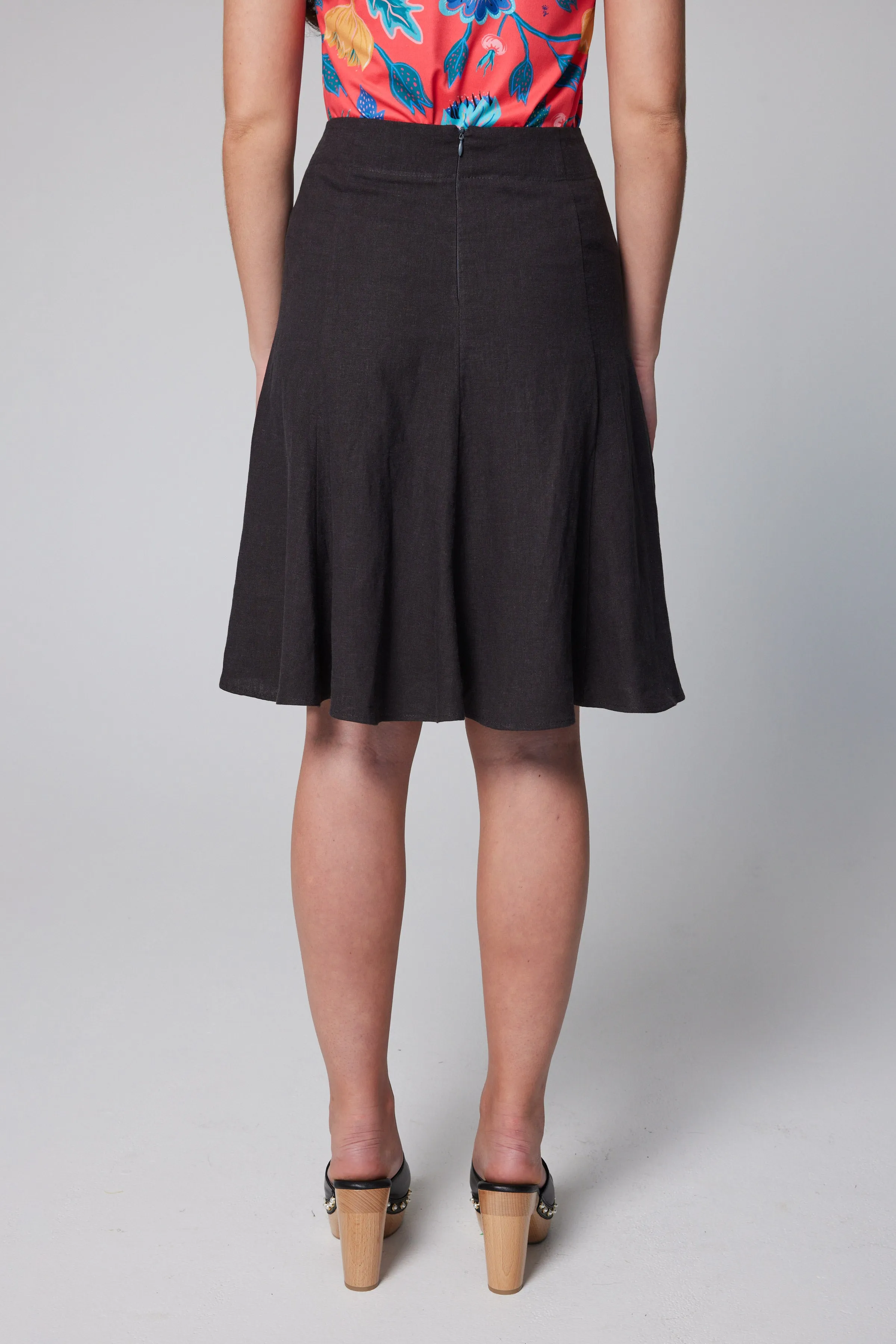 Linen Dancing Skirt - Charcoal