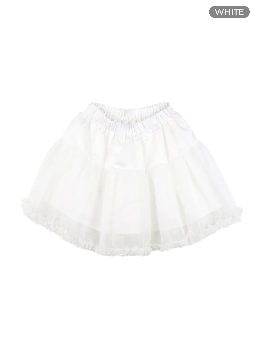 Mesh Ruffle Hem Mini Skirt CM415