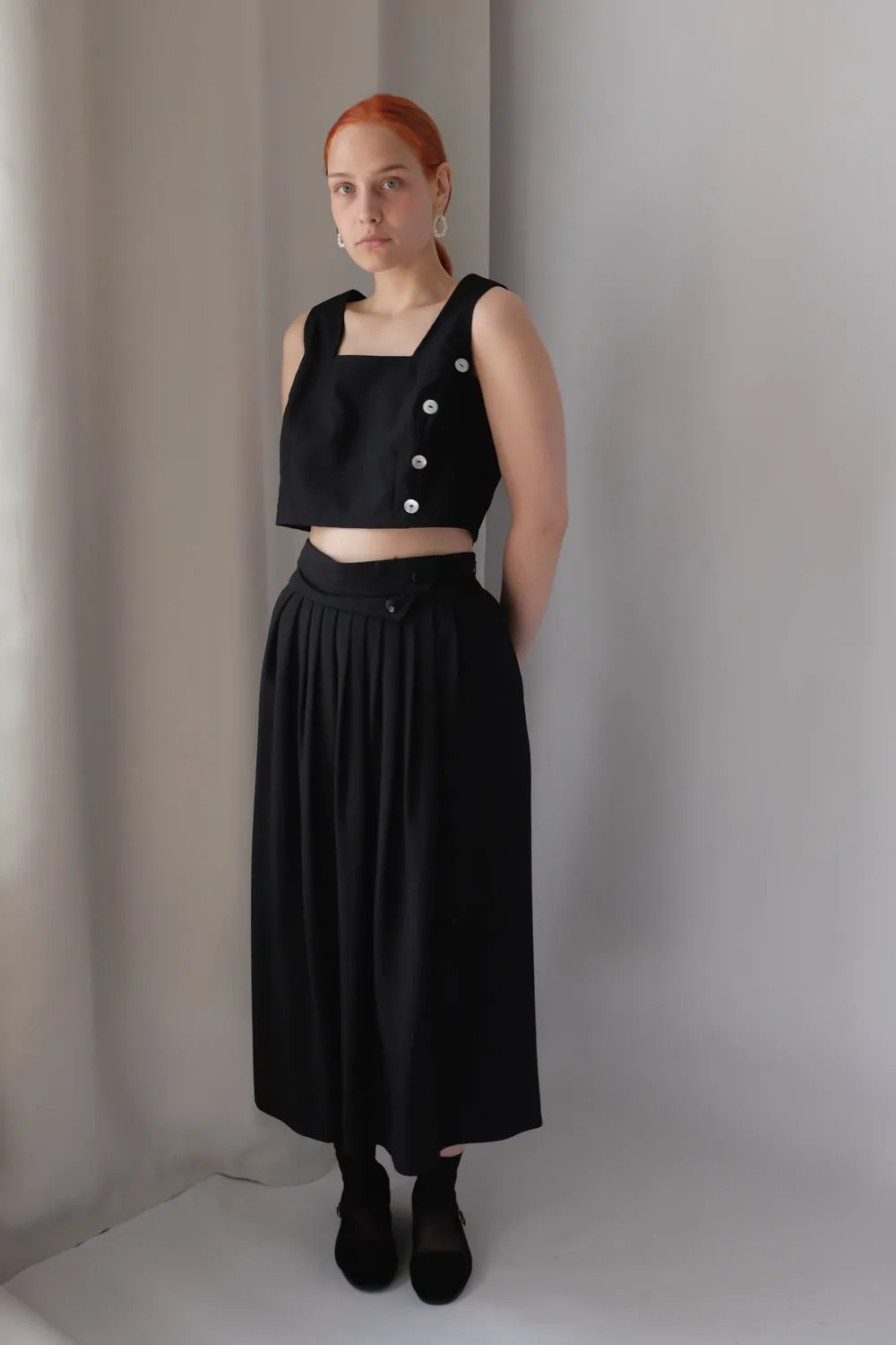 MIDI BLACK VINTAGE SKIRT