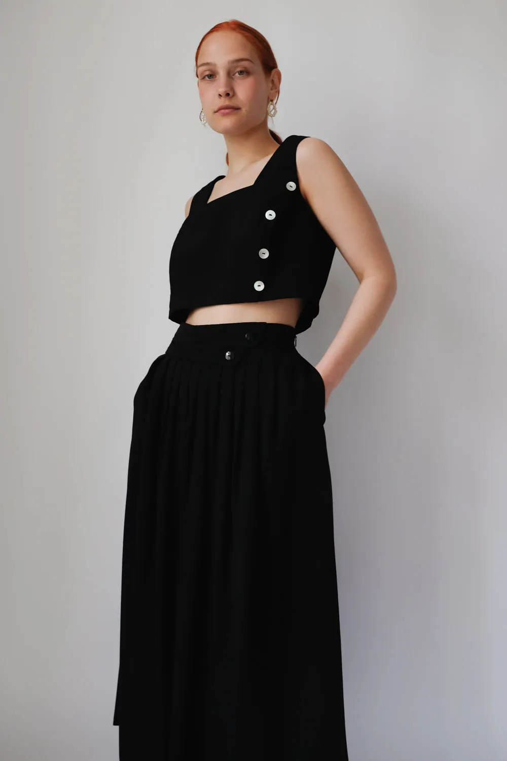 MIDI BLACK VINTAGE SKIRT