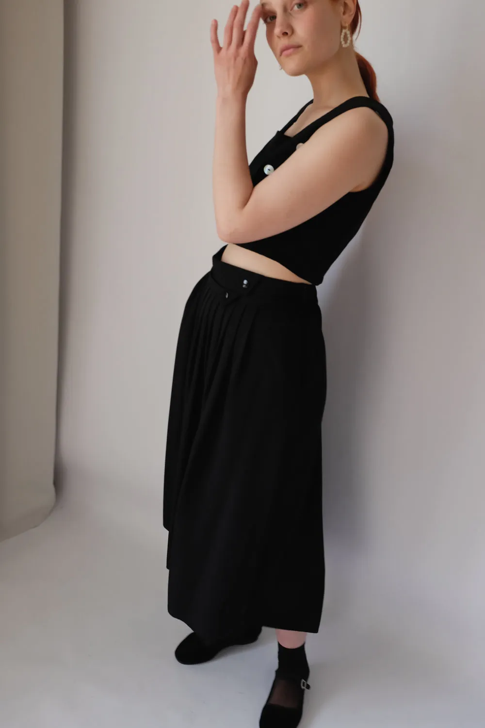 MIDI BLACK VINTAGE SKIRT