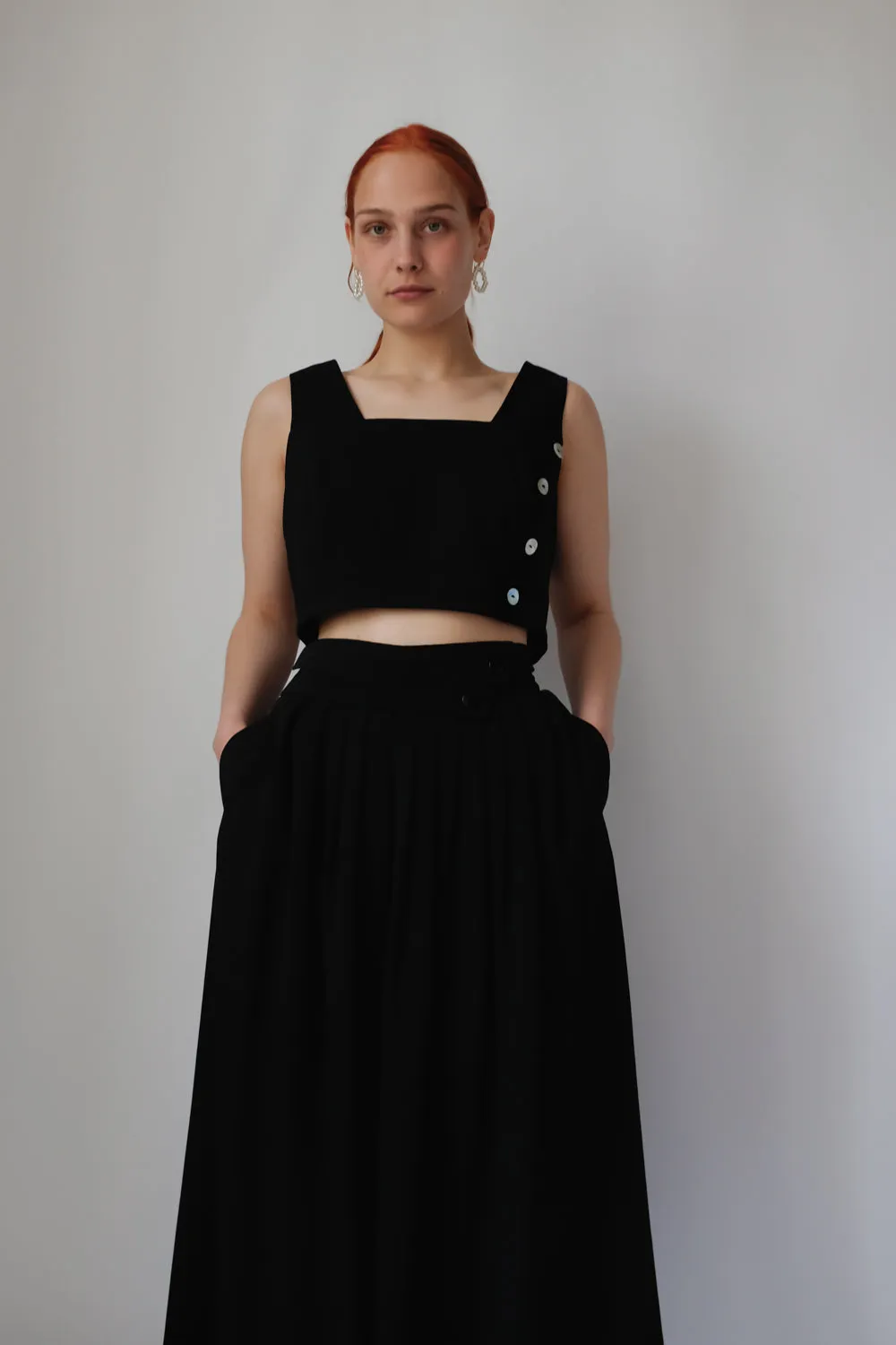 MIDI BLACK VINTAGE SKIRT