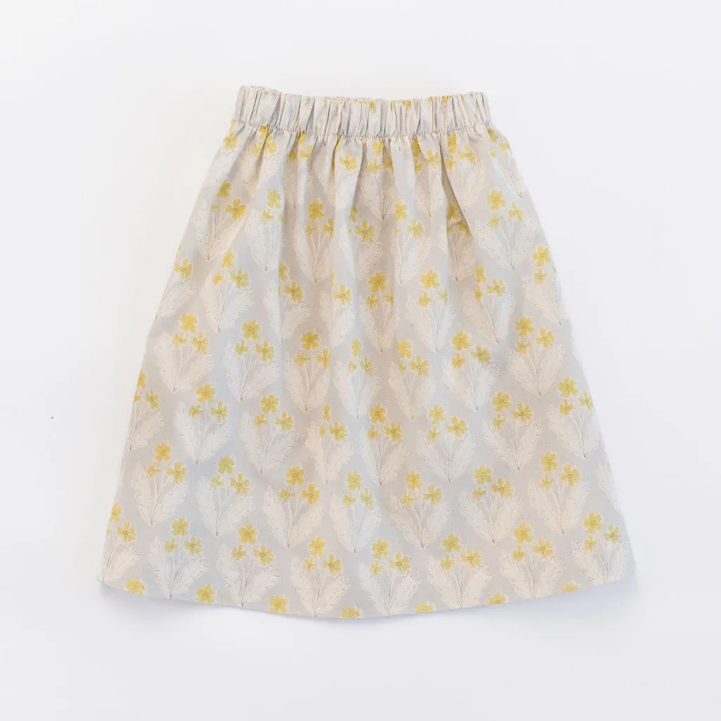 Midi Skirt in Citron Blooms