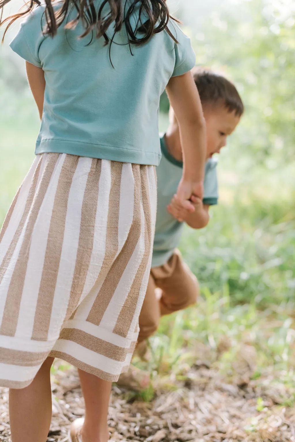 Midi Skirt in Fawn Stripe