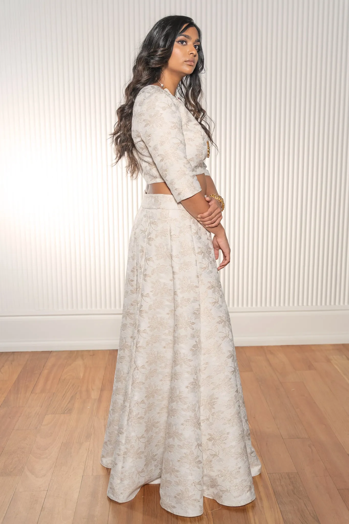 MINETA Ivory Lehenga Skirt