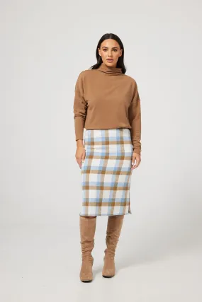 Oxford Skirt (Blue   Tan Check)