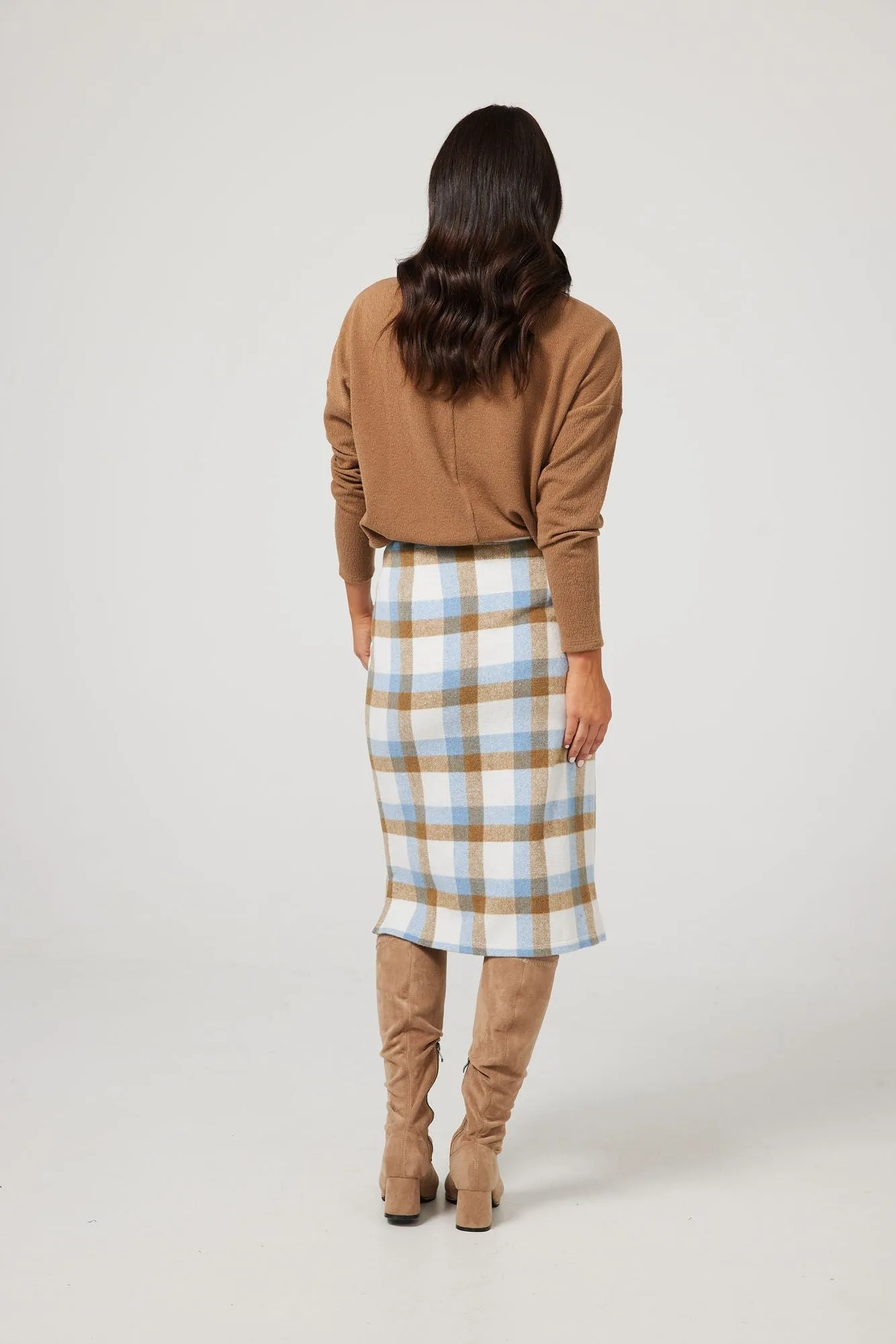 Oxford Skirt (Blue   Tan Check)