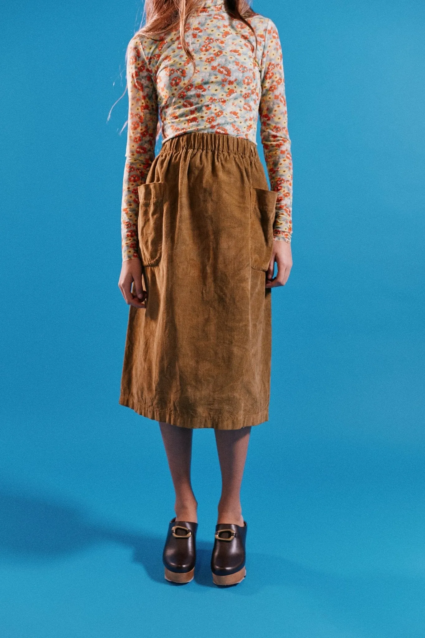 Patch Pocket Skirt in Corduroy