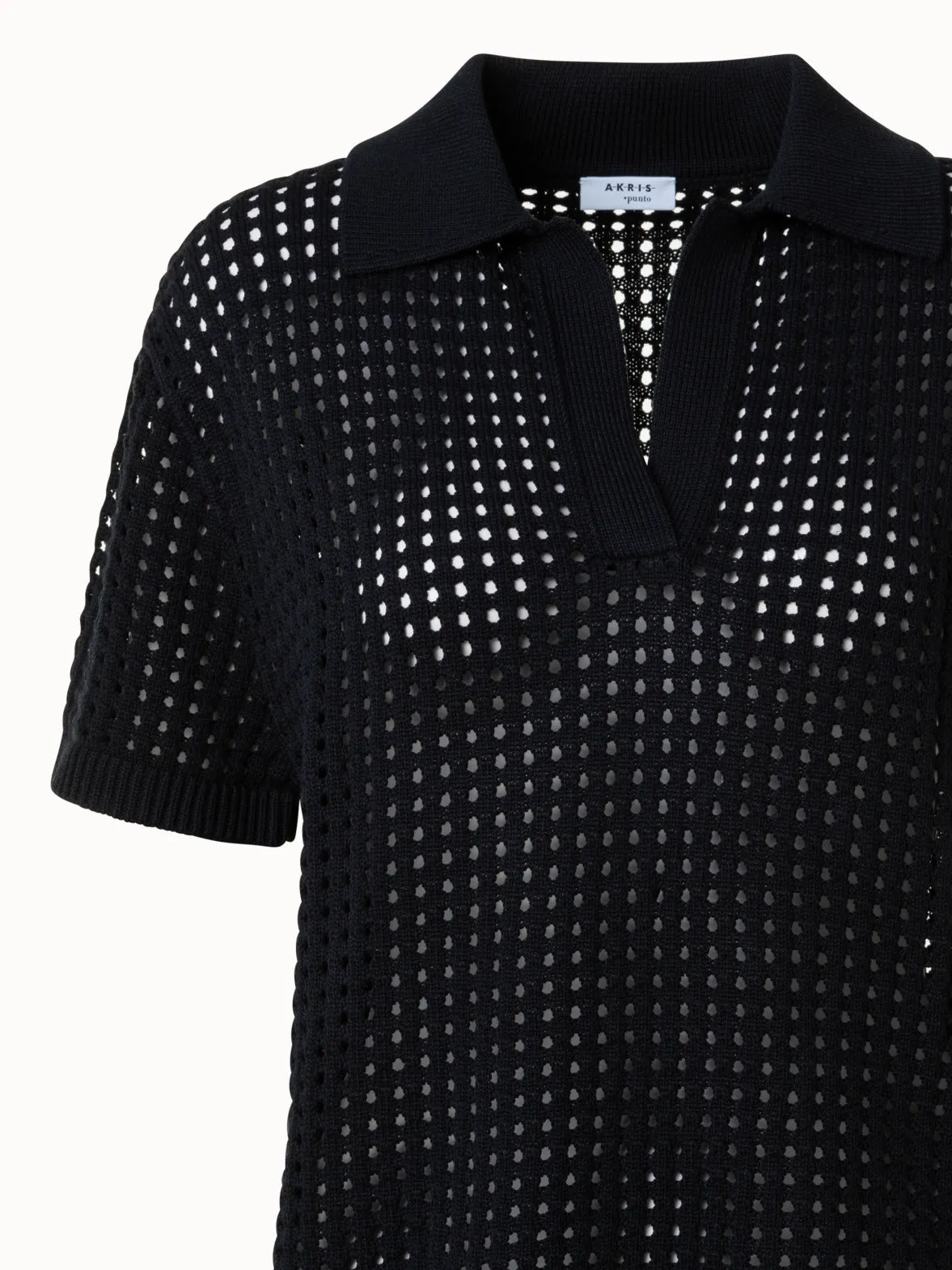 Polohemd aus Chunky Baumwoll-Dot-Mesh