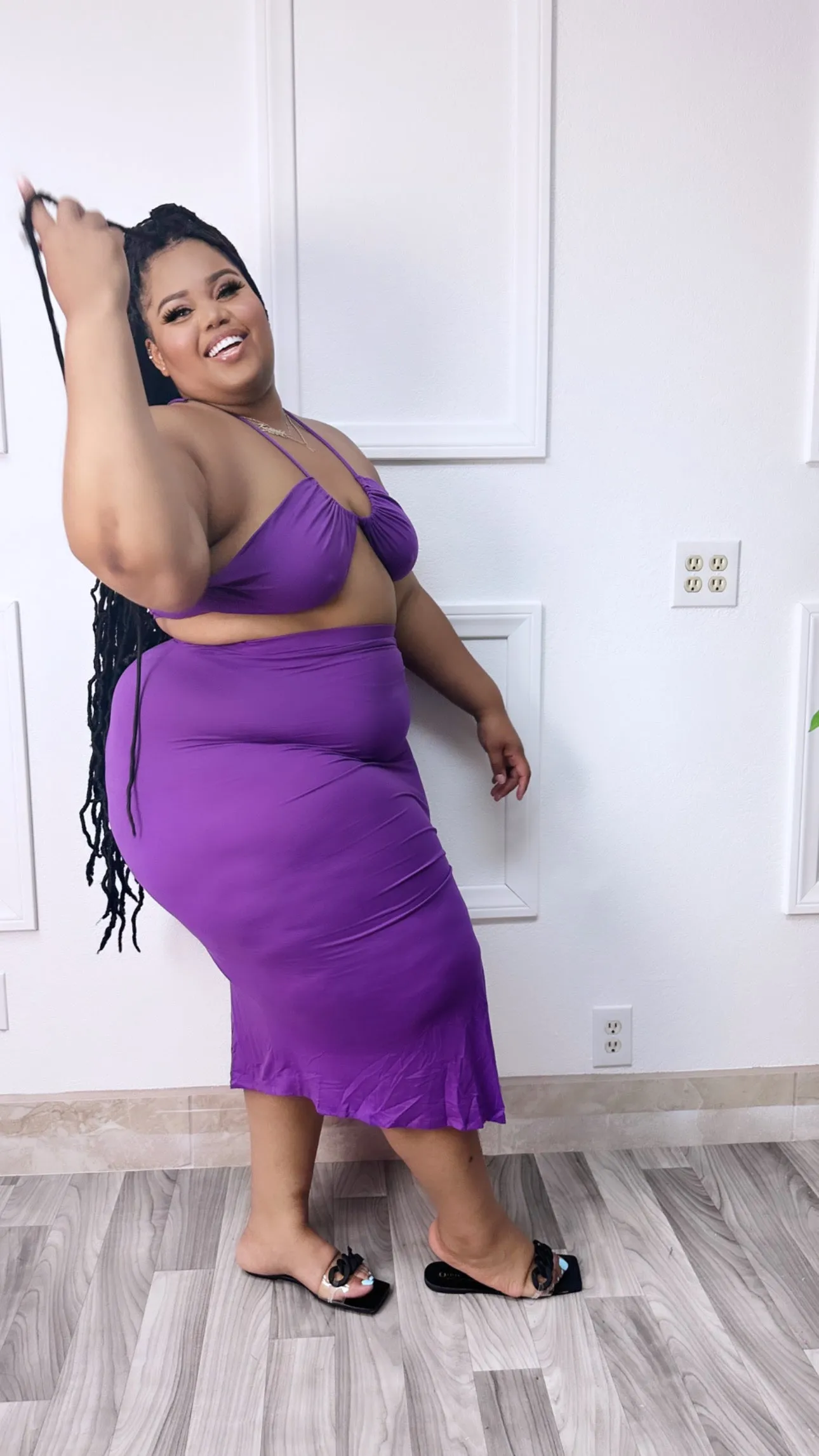 Purple Twist 2pc skirt set