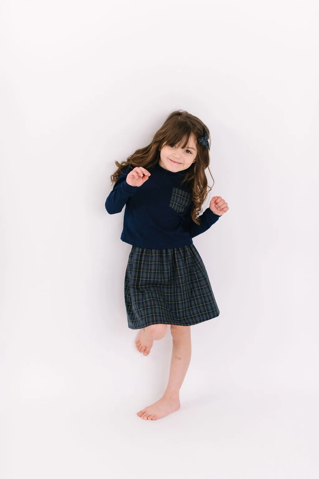 Reversible Skirt in Mistletoe Plaid