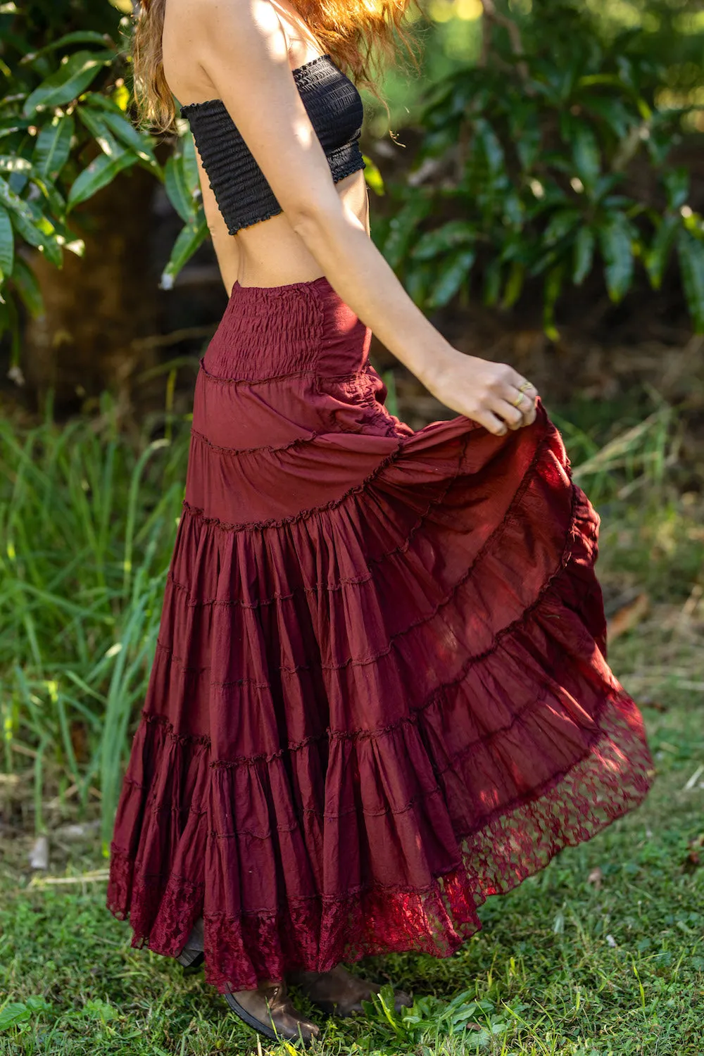 SAFFRON SKIRT MAROON